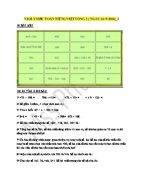 Đề thi Violympic Toán lớp 3 vòng 3 lần 2 - Năm học 2016-2017